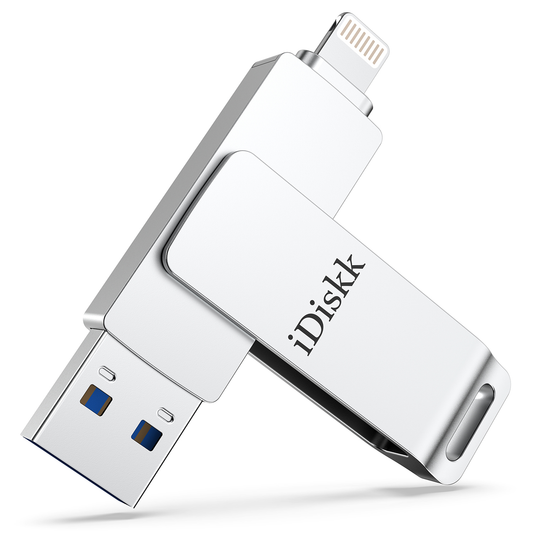 iDiskk MFi Certified Flash Drive Photo Stick Mobile for iPhone Memory Stick iPad External Photo Storage for MacBook/Laptops/ PC Photo Stick