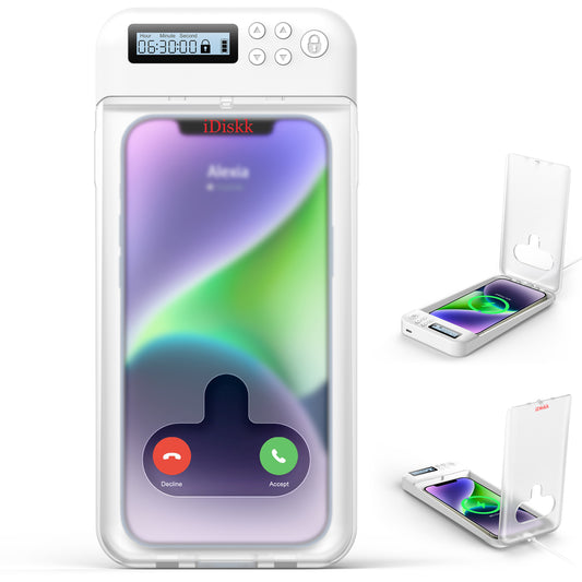 Cell Phone Lock Box with Timer,Portable Timed Phone Lock Box for iPhone and Android Phones, Self-Control Timer Phone Locker to Help Kids,Students Focus Back, Mobile Phone Addiction