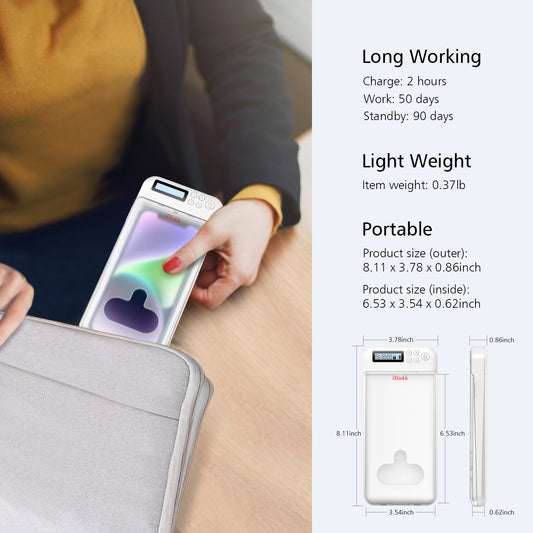 Cell Phone Lock Box with Timer,Portable Timed Phone Lock Box for iPhone and Android Phones, Self-Control Timer Phone Locker to Help Kids,Students Focus Back, Mobile Phone Addiction